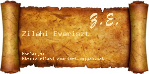 Zilahi Evariszt névjegykártya